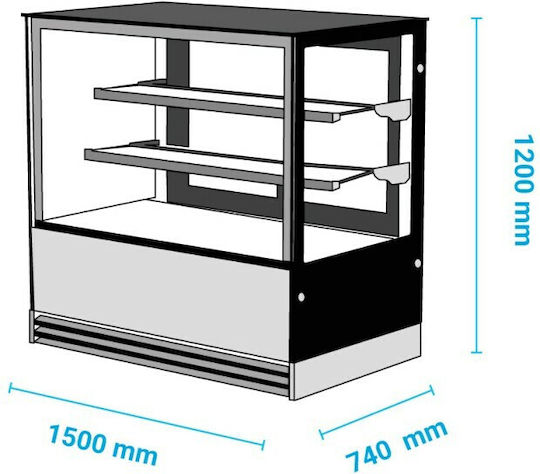 Klimaitalia Kühlvitrine Standgerät mit 3 Ebenen mit Kapazität 700Es 150x74x120cm Deluxe 152 PSV
