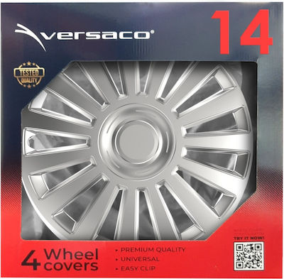 AMiO Set Capace Roți Auto Hubcap Luxury 4buc 14" Argint