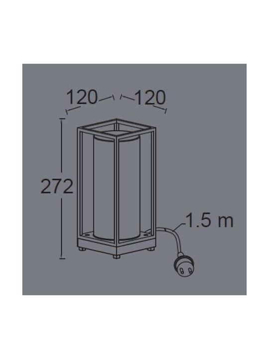 Lutec Flair Outdoor Floor Lamp Lantern for Exterior Space 40W IP44 for E27 Socket Black
