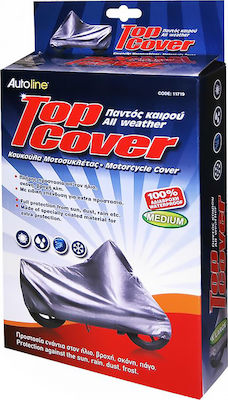 Autoline Κουκούλα Μηχανής Αδιάβροχη Top Cover Silver Medium Μ203xΠ89xΥ122εκ.