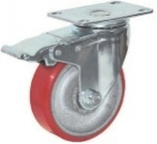 Ruotec Roată Rotativă Poliuretanică cu Frână 75x31mm
