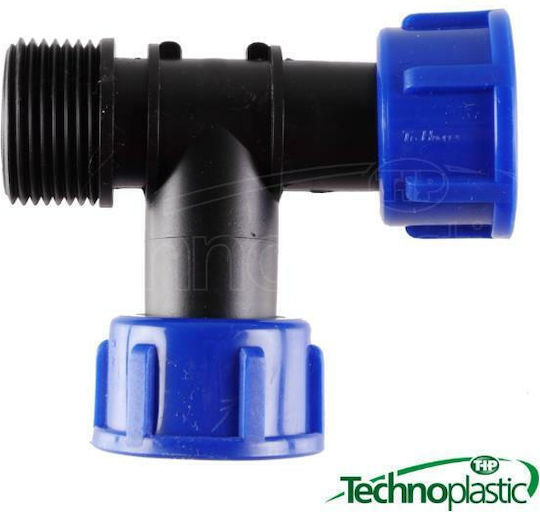 Technoplastic 15000004 T Shaped Connector Pipe with Male-Female Thread 25mm