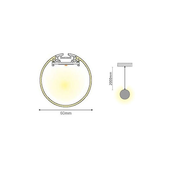 Aca Commercial Linear LED Ceiling Light 27W Warm White 100cm