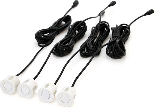 AMiO Car Parking System Back with Screen / Buzzer and 4 Sensors 22mm 12V in White Color