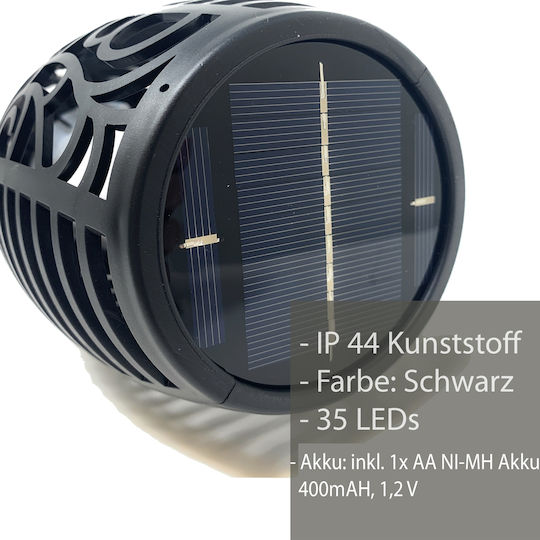 Jemidi Spiked Solar Light Torch with Warm White Light IP44