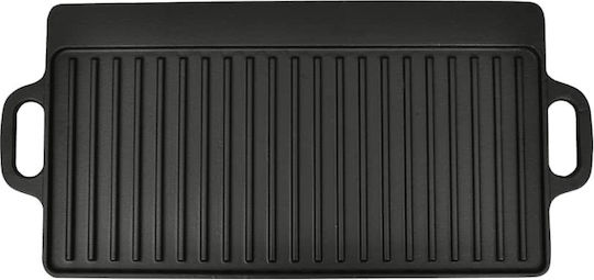vidaXL Grill Plate Two-Sided 2pcs Non-Stick Baking Plate with Cast Iron Flat & Grill Surface 38x23cm