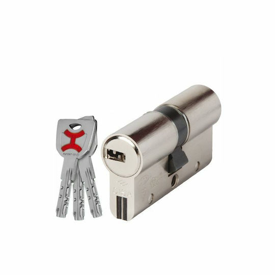 Cisa Lock Cylinder Security AP4 S 75mm (30-45) with 3 Keys Silver
