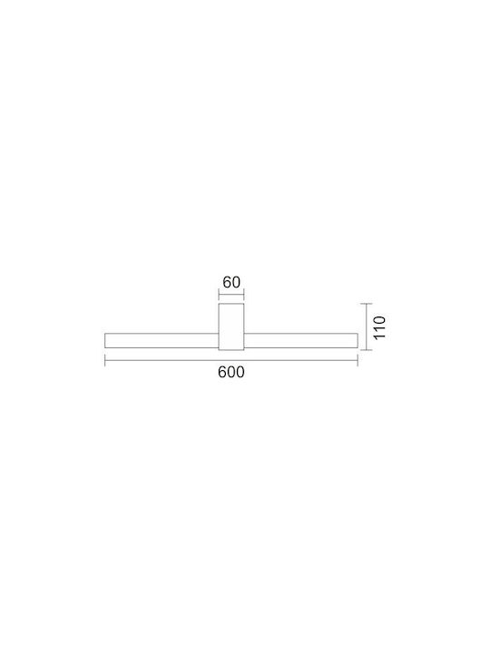 Spot Light Modern Lamp Bathroom with Integrated LED and Natural White Light Silver 60cm