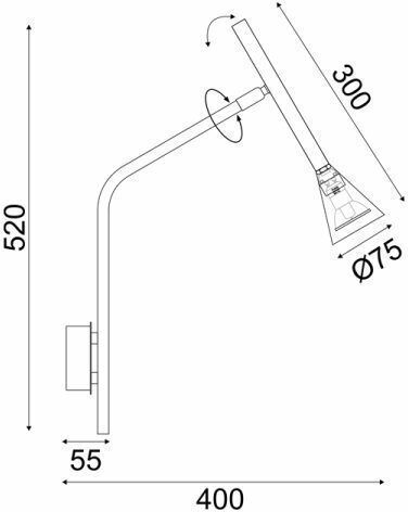 Aca Clouzot Modern Lamp Wall with Socket GU10 Gold 8x40x8cm