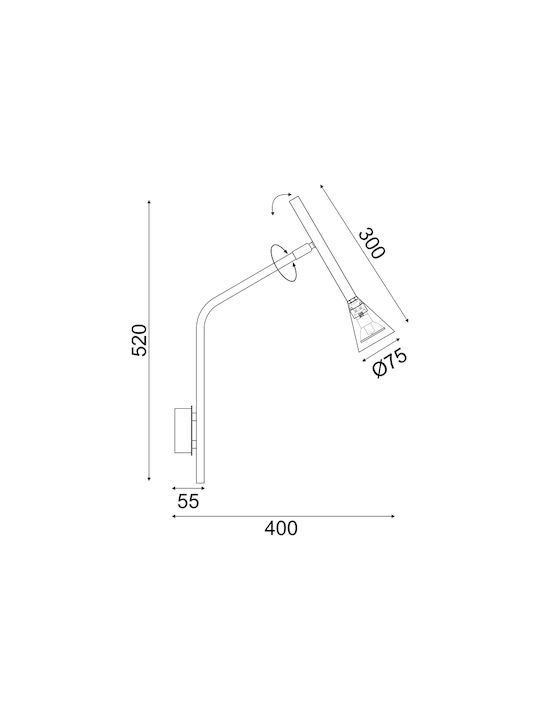 Aca Clouzot Modern Lamp Wall with Socket GU10 White 8x40x8cm