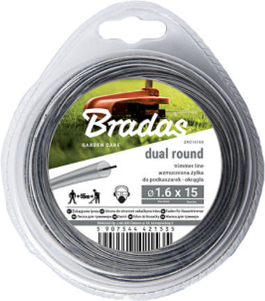 Bradas ZRO2415B Round Brush Cutter Trimmer Line Length 15m and Thickness 2.4mm