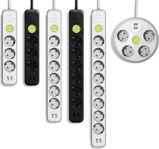 Famatel Πολύπριζο 3 Θέσεων με 2 USB-A και Διακόπτη