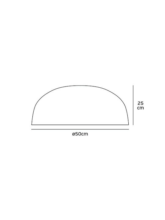 VK Lighting VK/03151/CE/50/W Μοντέρνα Μεταλλική Πλαφονιέρα Οροφής με Ντουί E27 σε Λευκό χρώμα 50cm