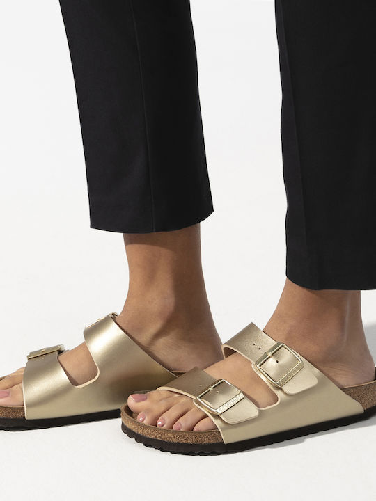 Birkenstock Arizona Γυναικεία Σανδάλια σε Χρυσό Χρώμα