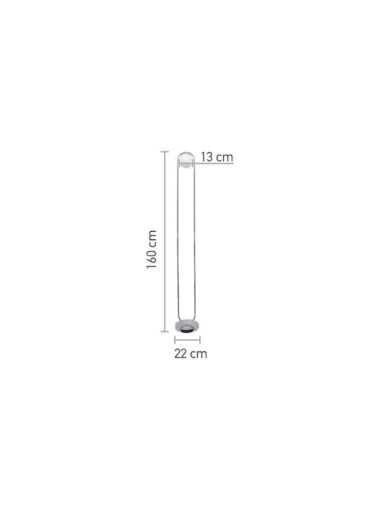 Inlight 45016 Stehleuchte H160xB22cm. mit Fassung für Lampe G9 Silber