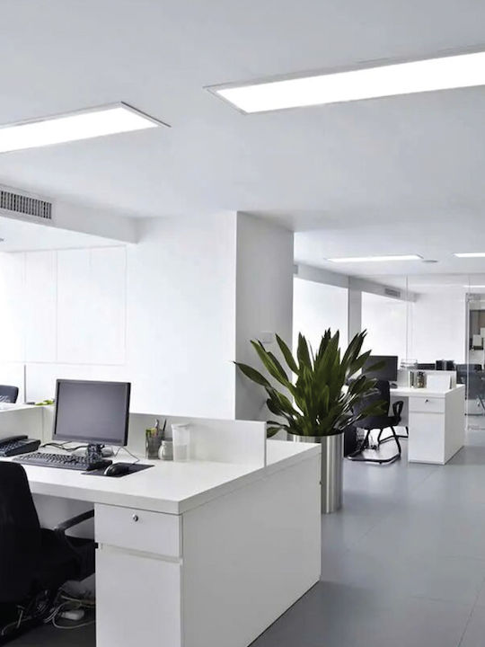 Inlight Rectangular Recessed LED Panel 48W with Natural White Light 4000K 120x30cm
