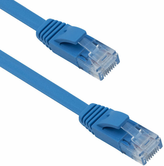 Flaches U/UTP Kat.6 Ethernet Netzwerkkabel 5m Blau