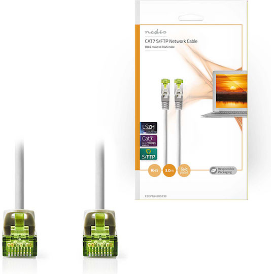 Nedis S/FTP Cat.7 Ethernet Network Cable 3m Gray