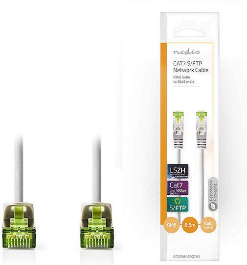 Nedis S/FTP Kat.7 (10Gbps) Netzwerkkabel Ethernet 0,5m Grau
