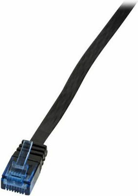 LogiLink Flat U/UTP Cat.6 Ethernet Network Cable 3m Black 1pcs