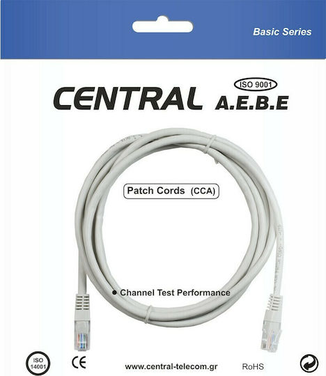 Central U/UTP Cat.6e (High Speed) Καλώδιο Δικτύου Ethernet 10m Λευκό
