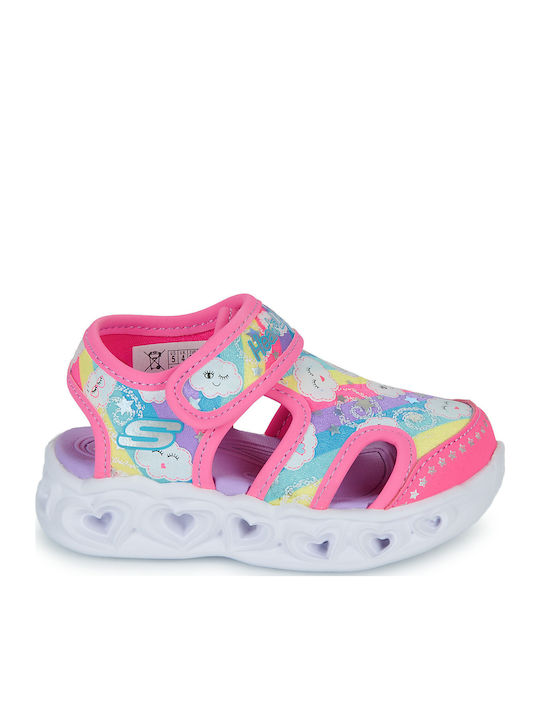 Παπουτσοπέδιλα Heart Sandal Cuties Clouds με Σκρατς & Φωτάκια Ροζ