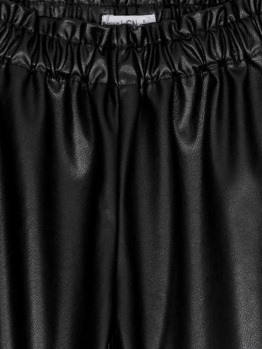 Kids Trousers Leather Black