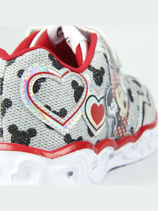 Minnie Mouse Kids Sneakers with Scratch & Lights Gray