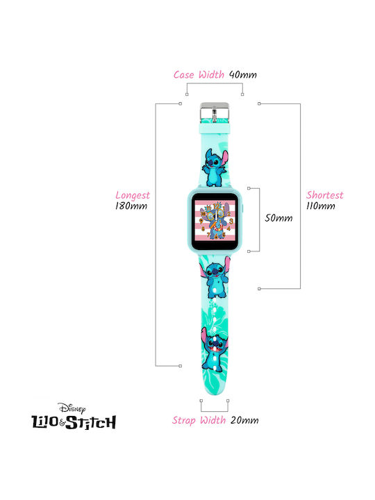 Disney Kinder-Digitaluhr Stitch mit Kautschuk/Plastikarmband Türkis