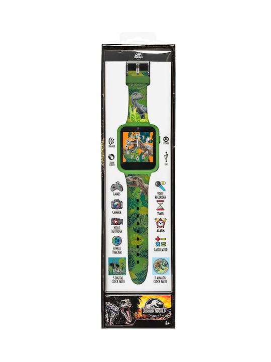 Disney Kids Digital Watch Jurassic World with Rubber/Plastic Strap Green Disney Kids Digital Watch Jurassic World with Rubber/Plastic Strap Green