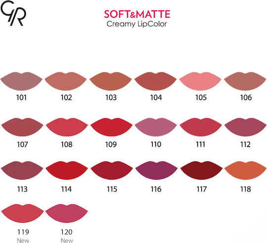 Golden Rose Soft & Matte Creamy Long Lasting Liquid Lipstick Matte 102 5.5gr