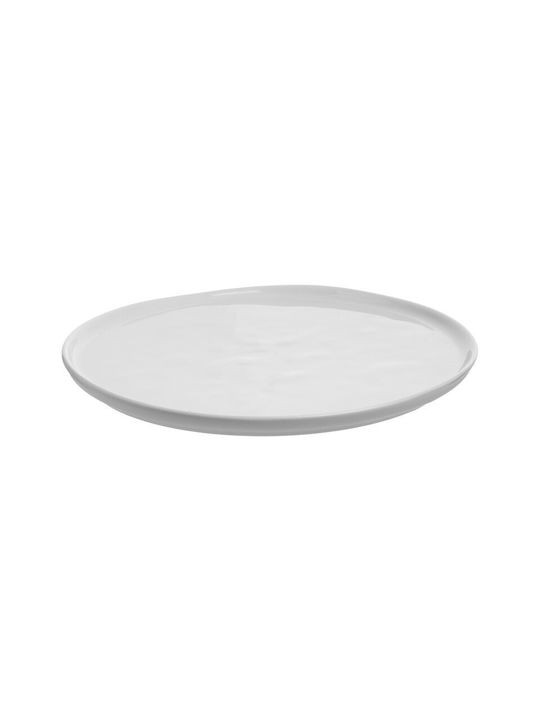 Click Plate Shallow Ceramic White with Diameter 28cm