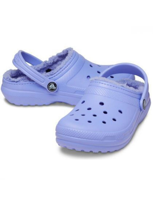 Crocs Παιδικές Παντόφλες Λιλά Classic Lined