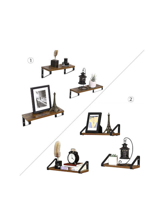 Wall Shelves Brown (3 Pieces) 40x12x11cm