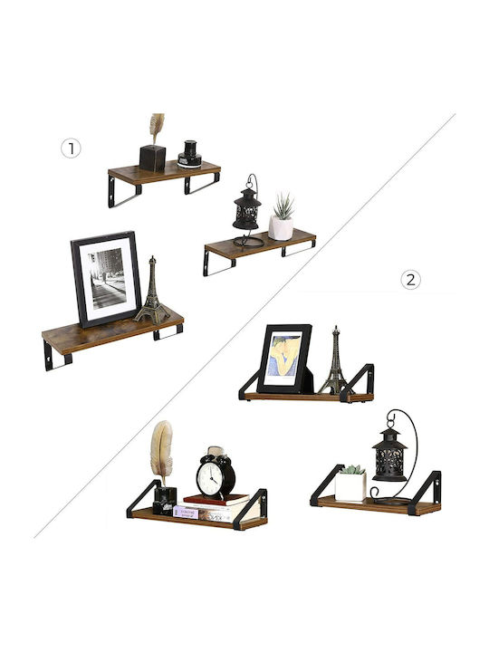 Wall Shelves Brown (3 Pieces) 40x12x11cm
