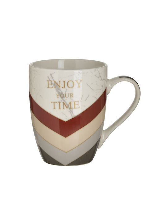 Click Mug from Porcelain Multicolored 340ml 4pcs