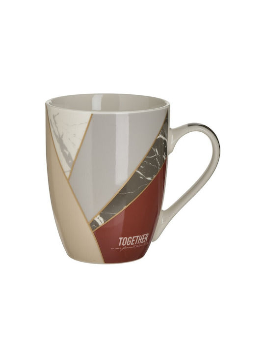 Click Mug from Porcelain Multicolored 340ml 4pcs
