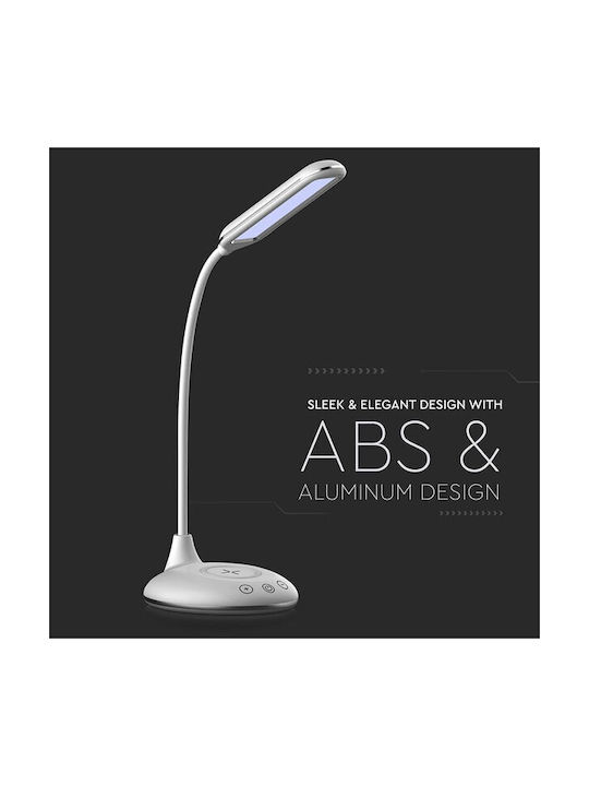 V-TAC LED Schreibtischlampe mit flexiblem Arm in Weiß Farbe