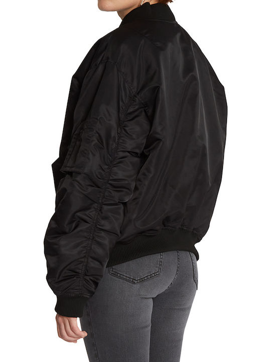 Cheetity Kurz Damen Bomberjacke Wendbar Black/beige