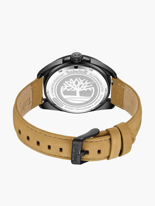 Timberland Carrigan Men's Watch 44mm Battery with Brown Metal Bracelet