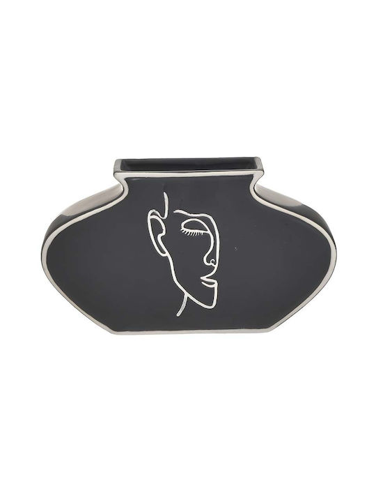 Inart Vază Decorativă Ceramică Gri 27x7x15cm 1buc