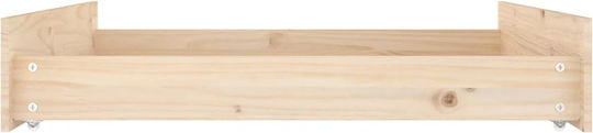 vidaXL Bed Drawer made of Wood with Wheels in Beige Color 90x78x18cm 2pcs