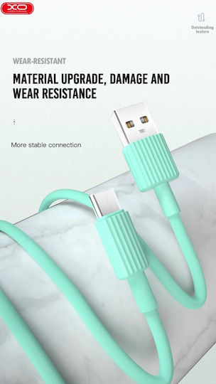XO NB156 Regular USB 2.0 to micro USB Cable Λευκό 1m (16.005.0053)