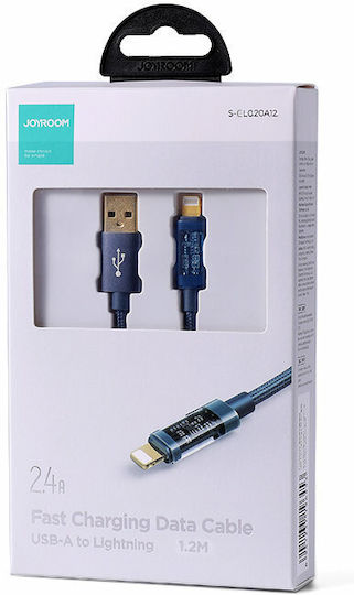 Joyroom S-UL012A12 Braided USB-A to Lightning Cable 20W Blue 1.2m