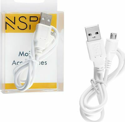 NSP NSP Regular USB 2.0 to micro USB Cable Λευκό 0.30m
