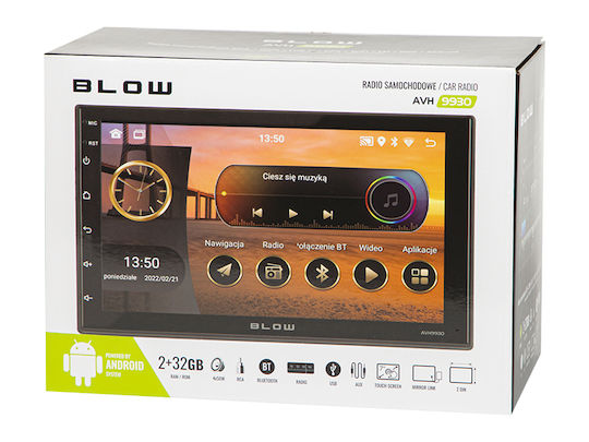 Blow Car Audio System 2DIN (Bluetooth/USB/WiFi/GPS/Apple-Carplay/Android-Auto/CD) with Touch Screen 7"