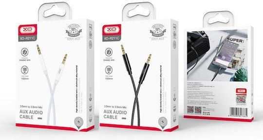 XO 3,5mm Klinkenkabel 3,5mm Stecker - 3,5mm Stecker Schwarz 1m