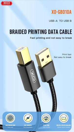 XO USB 2.0 Cablu USB-A - USB-B Negru 1.5m 16.009.0010