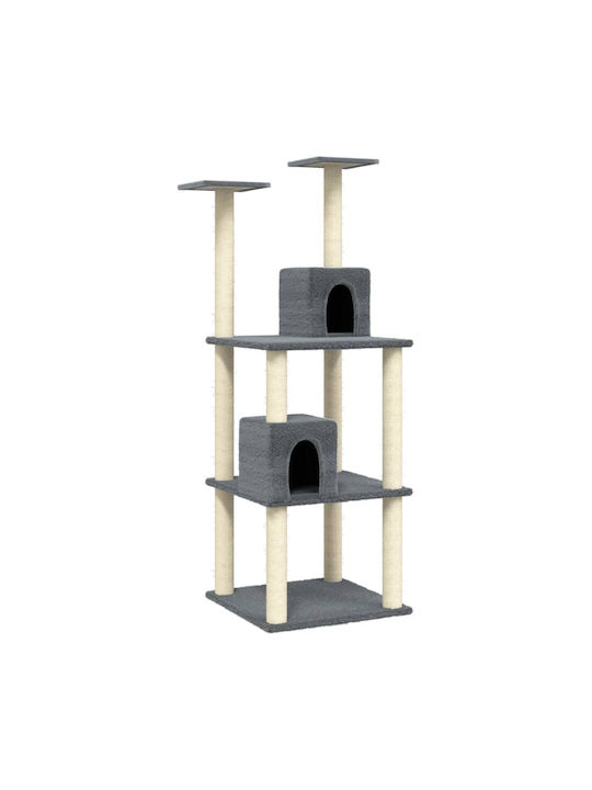 vidaXL Cat Scratching Post Cat Tree In Gray Colour with Height 141 cm