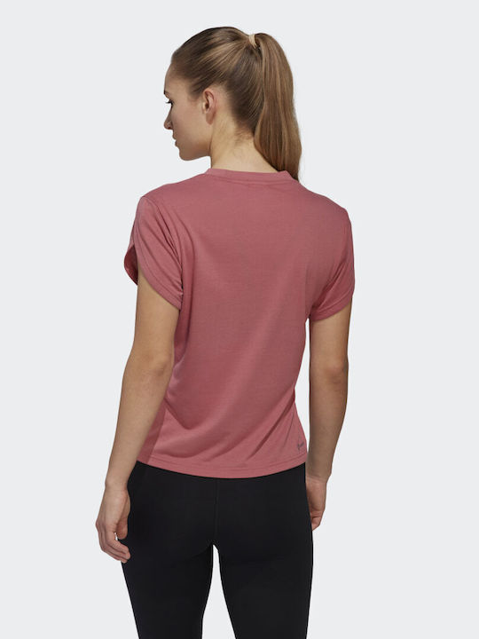 Adidas Aeroready Made For Training Damen Sport T-Shirt Schnell trocknend Rosa